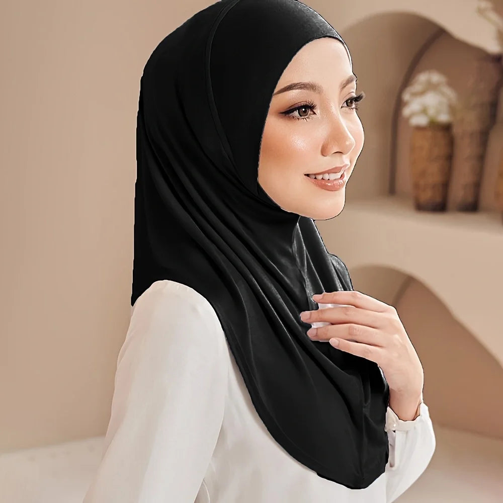 Hijab Femme Prêt-à-Porter – Foulard Sport en Jersey Extensible Style Malaisie