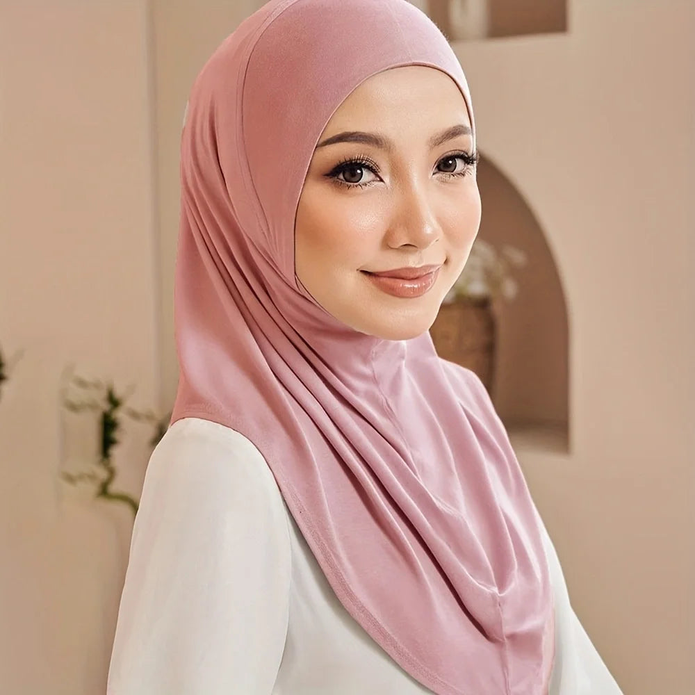 Hijab Femme Prêt-à-Porter – Foulard Sport en Jersey Extensible Style Malaisie