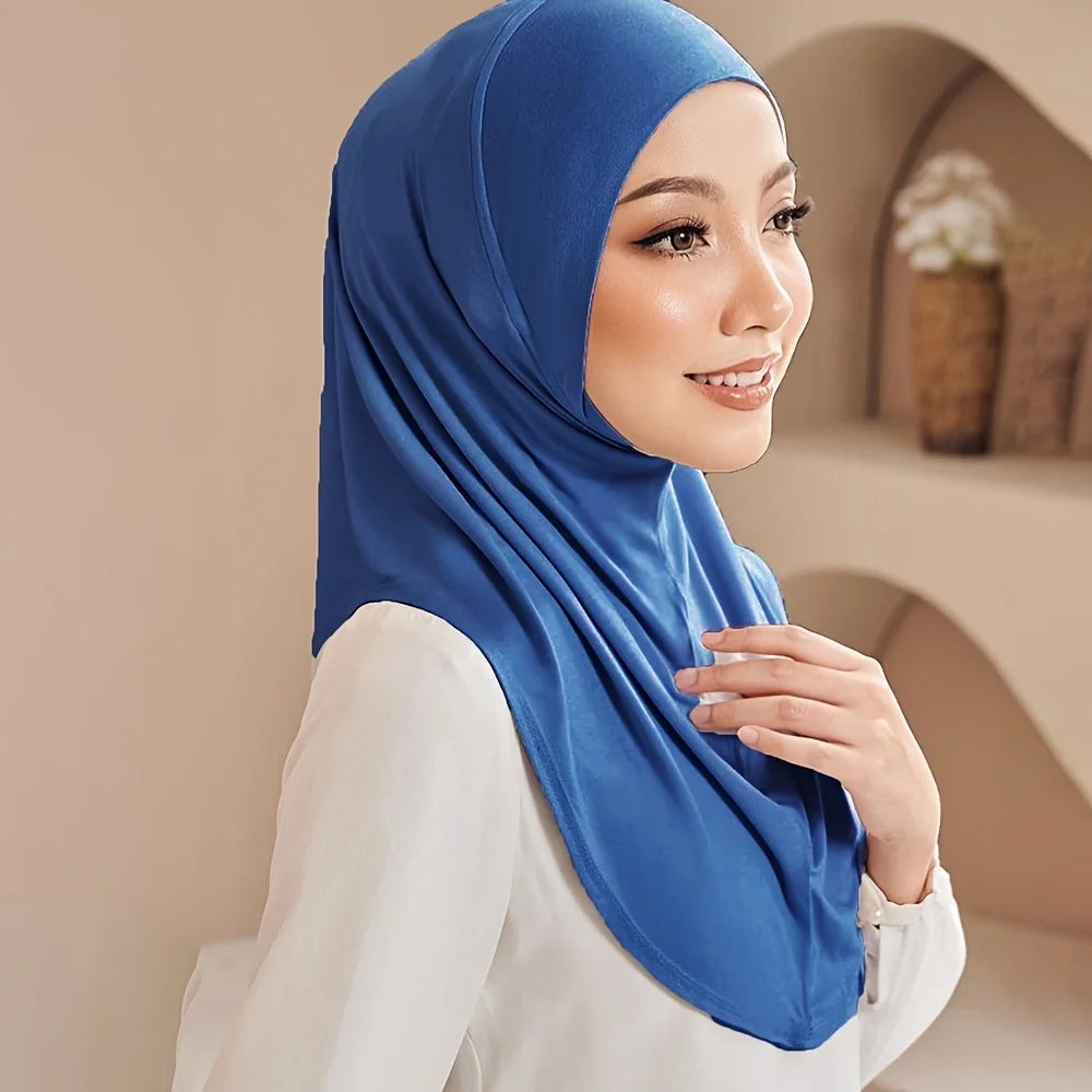 Hijab Femme Prêt-à-Porter – Foulard Sport en Jersey Extensible Style Malaisie