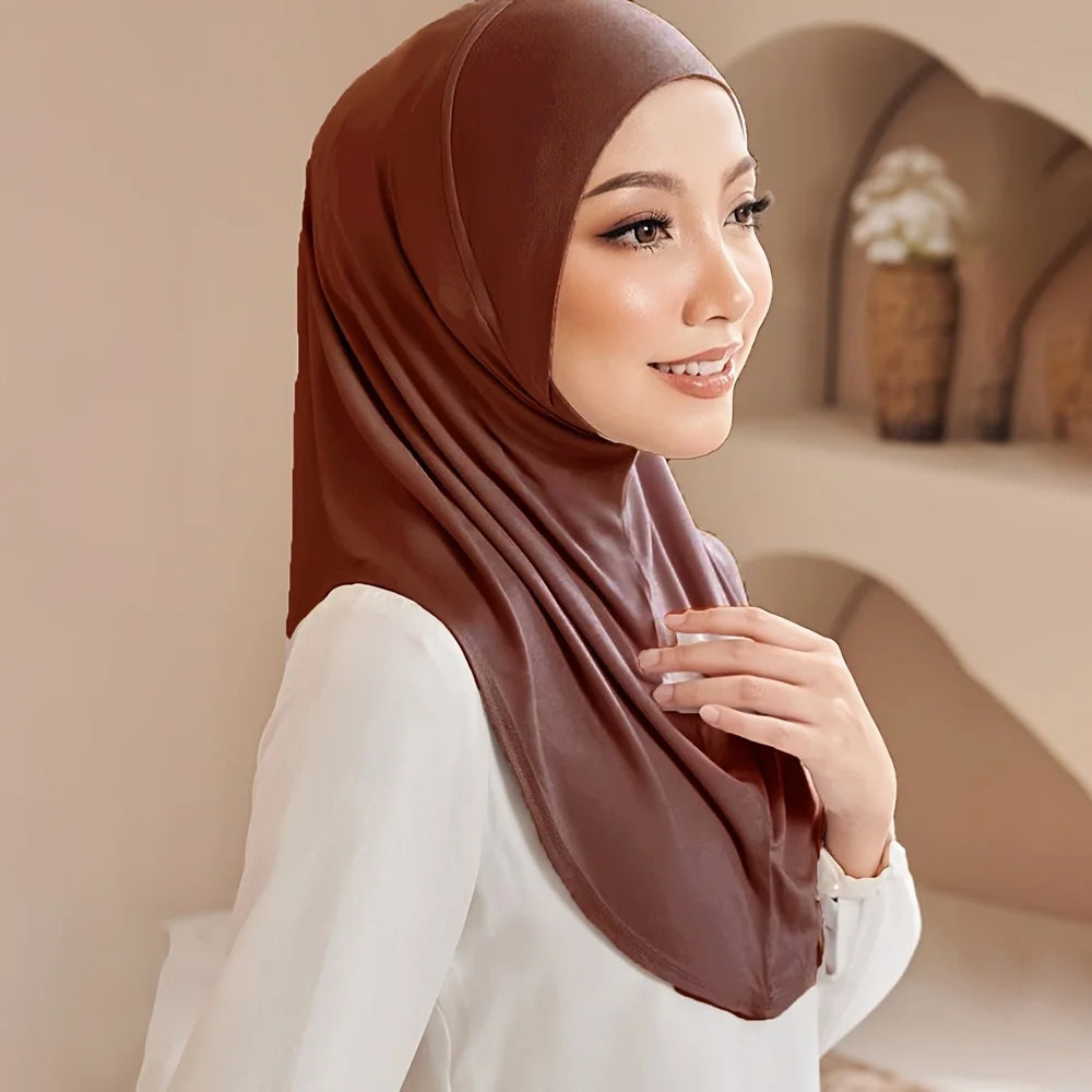 Hijab Femme Prêt-à-Porter – Foulard Sport en Jersey Extensible Style Malaisie