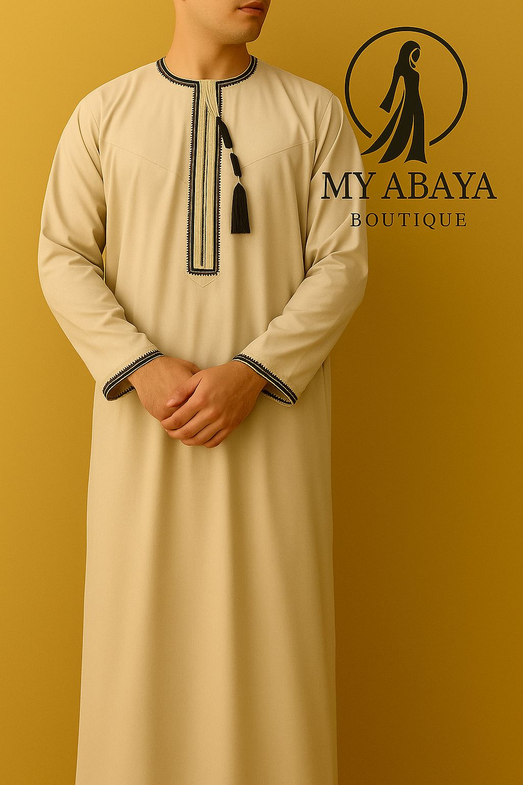 Abaya Homme Style UAE – Qamis Long Élégant à Manches Longues | Jubba Thobe Moderne & Traditionnel