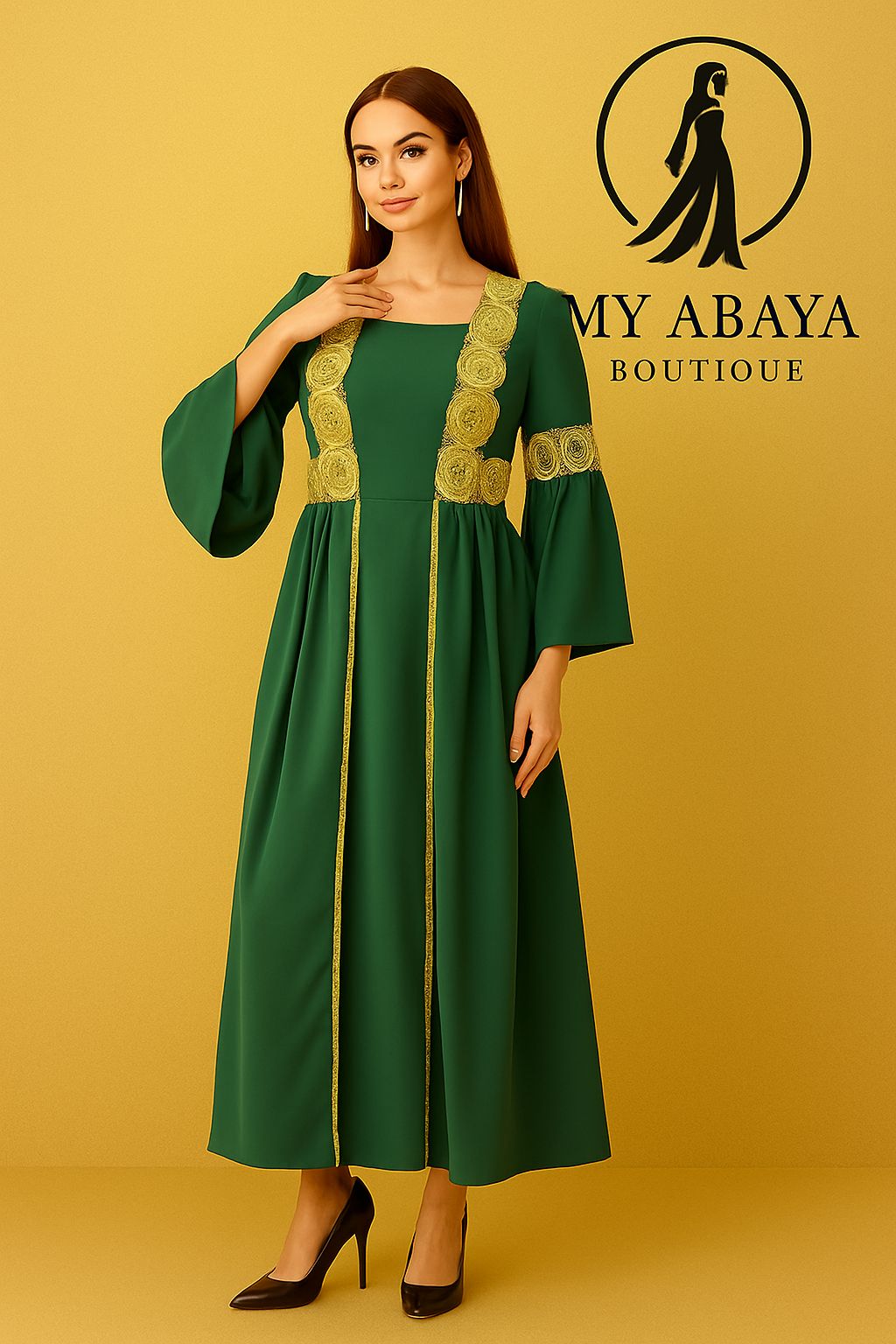 Robe Caftan Longue et Chic – Tenue Orientale Élégante pour Femmes
